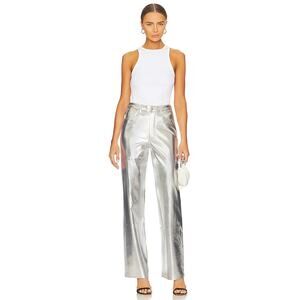 Weworewhat Mirror Straight Leg silver Pants size 28